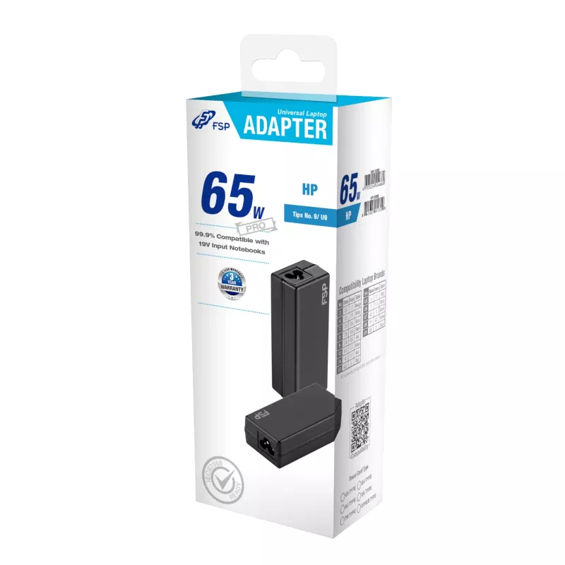 FSP PRO 65W uniwersalny zasilacz do laptopa – HP
