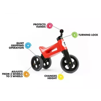 FUNNY WHEELS Rider Super Sport 2-in-1 Balance Bike / Tricycle, Orange