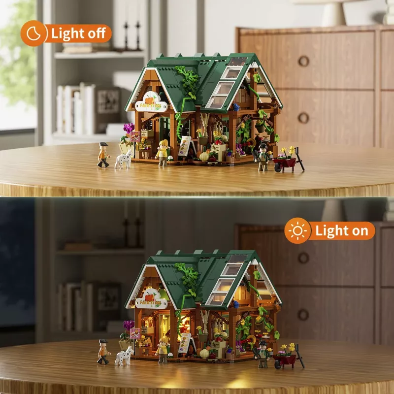Funwhole Lumibricks Zestaw klocków Sklep na farmie (2688 elementów) z oświetleniem LED