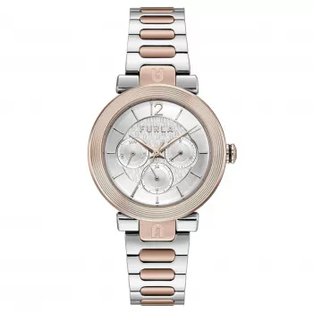 FURLA Arco Chain Damski Zegarek Kwarcowy 38mm Stalowa Bransoleta Mesh Kolor Różowego Złota