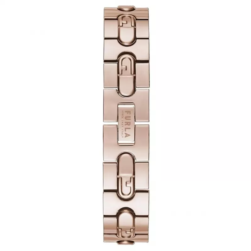 FURLA Arco Mini Zegarek Damski Kwarcowy WW00004008L3 30mm Srebrno-Biała Tarcza Czarny Pasek Skórzany