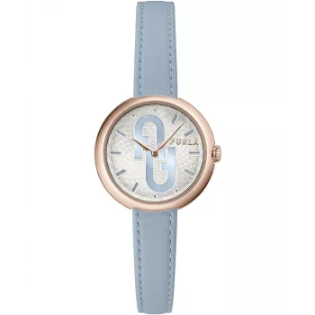 FURLA Giada Zegarek Damski Kwarcowy Analogowy 32mm Srebrna Tarcza Różowy Pasek Skórzany WW00005005L3