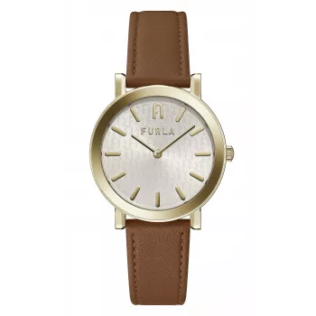 FURLA Giada Zegarek Damski Kwarcowy WW00003002L2 38mm Srebrna Tarcza Niebieski Pasek Skórzany