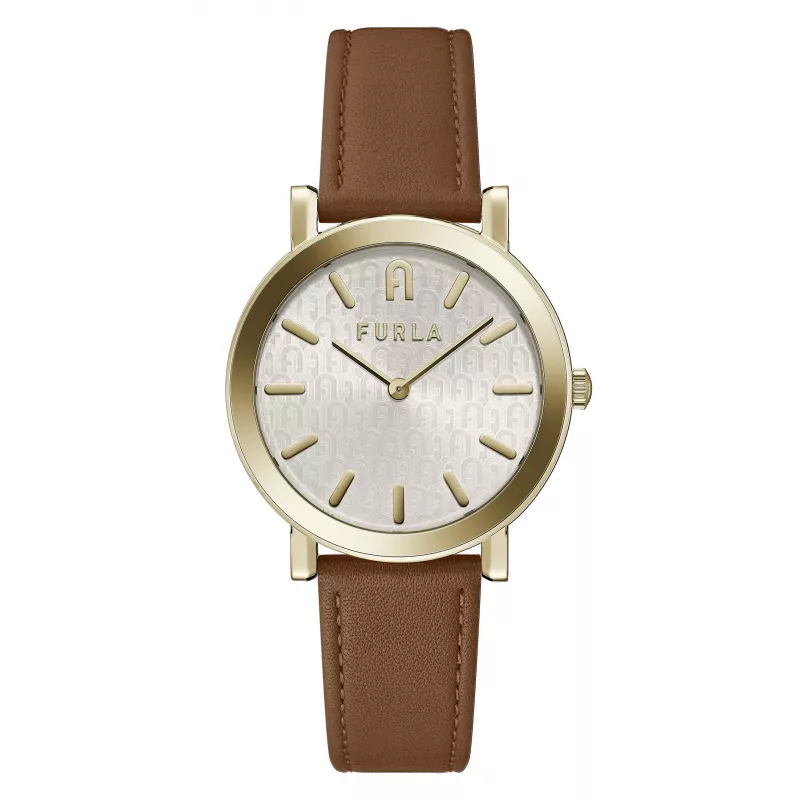 FURLA Giada Zegarek Damski Kwarcowy WW00003002L2 38mm Srebrna Tarcza Niebieski Pasek Skórzany