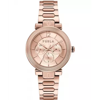 FURLA Giada Zegarek Damski Kwarcowy WW00011006L3 38mm Srebrny Różowy Skórzany