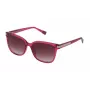 Okulary przeciwsłoneczne Furla SFU336 dla kobiet - oprawka Havana z akrylanu z soczewkami gradientowymi brązowymi - 55/18/135 mm