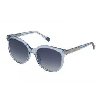 Okulary przeciwsłoneczne damskie FURLA SFU337-5497DY Brązowa Havana Oprawka acetatowa Brązowe soczewki gradientowe 54 mm