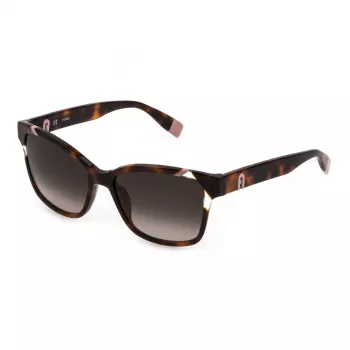 Okulary przeciwsłoneczne damskie FURLA SFU470-5401AY - czarna oprawka acetatowa, szare soczewki gradientowe, 54mm
