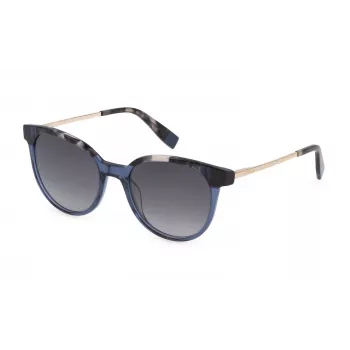 FURLA SFU602-53AGQX Damskie okulary przeciwsłoneczne kocie oko Havana Brązowy Gradient 53mm