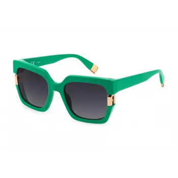 Okulary przeciwsłoneczne FURLA SFU624-54092X damskie, Havana, acetat, geometryczne, 54mm