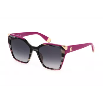 Furla SFU686V5405GZ Damskie okulary przeciwsłoneczne Cat Eye Havana Brown Gradient 54mm