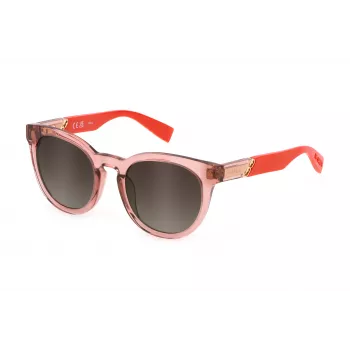 Okulary przeciwsłoneczne damskie FURLA SFU687-510D48 - Oprawka z acetatu w kolorze Brown Havana, soczewki gradientowe brązowe, 51mm