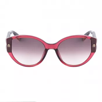 Okulary przeciwsłoneczne FURLA SFU784-570AFD dla kobiet, oprawka Havana acetatowa, soczewki brązowe gradientowe 57/19/140 mm