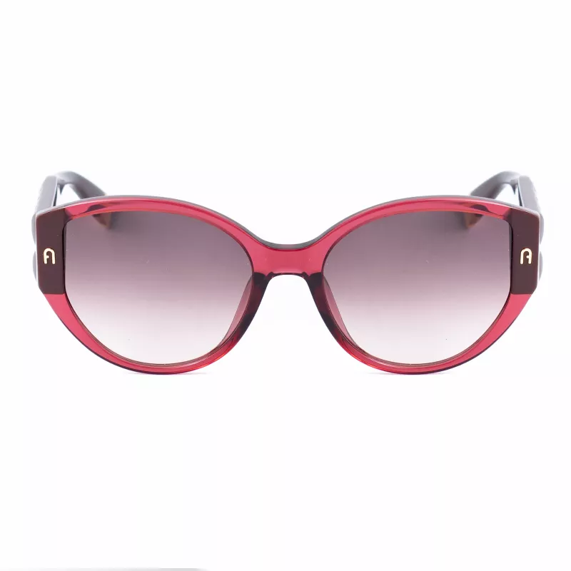 Okulary przeciwsłoneczne FURLA SFU784-570AFD dla kobiet, oprawka Havana acetatowa, soczewki brązowe gradientowe 57/19/140 mm