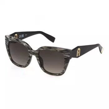 Okulary przeciwsłoneczne damskie Furla SFU812-5306BZ brązowa oprawka Havana brązowe soczewki gradientowe 53mm