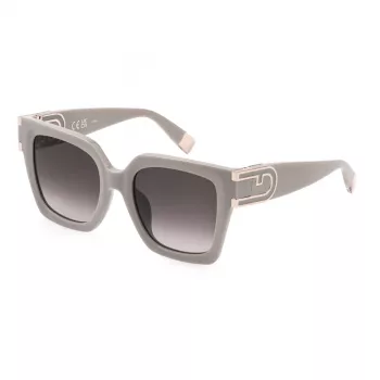 Furla SFU878 Damskie Okulary Przeciwsłoneczne Cat Eye, Oprawki Havana Brown, Soczewki Brown Gradient, 52mm SFU878-520AEC