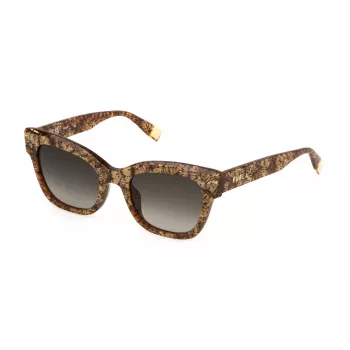 Okulary przeciwsłoneczne FURLA damskie SFU814-520V83 Brązowy Havana Motyl 52mm
