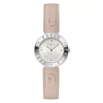 Zegarek damski FURLA WW00004004L1 30mm Stal nierdzewna Kwarcowy Analogowy Różowy pasek skórzany