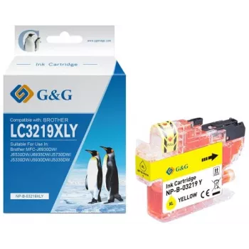 G&G Kompatybilny z Brother LC-3219Y Żółty Tusz o Wysokiej Wydajności (13990)