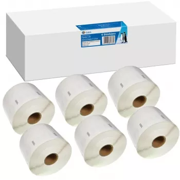 Zwoje etykiet kompatybilne G&G 32x57mm Czarny na Białym, 6 rolek x 1000 etykiet, do Dymo 11354/S0722540