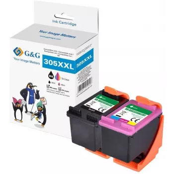 G&G GP-H305XXLBKCMY-2P Kompatybilny wkład atramentowy HP 305XL o wysokiej wydajności, zestaw 2 sztuk (czarny i trójkolorowy)