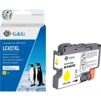 G&G Wkład atramentowy Kompatybilny z Brother 427XL LC-427XLY Żółty