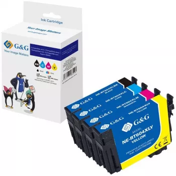 G&G Multipack Wkłady atramentowe kompatybilne z Epson 604XL (4 x XL, czarny/cyjan/magenta/żółty, 20547)