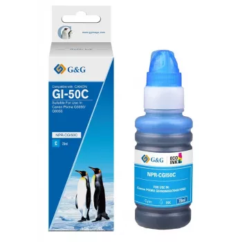 Butelka z tuszem uzupełniającym cyan G&G Ninestar kompatybilna z Canon GI-50 (70 ml, 7000 stron) - 19383