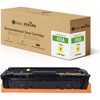 G&G Reborn Toner Cartridge Yellow HP 415A Compatible Remanufactured 2100 Pages 21271