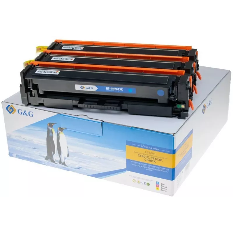 G&G Toner Multipack Color Kompatybilny z HP 201X/CF253XM Cyan, Magenta, Yellow
