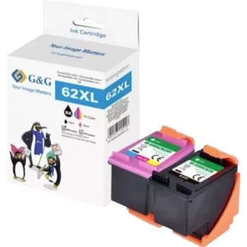 G&G XL Kompatybilny Zestaw Wkładów Atramentowych do HP 62XL Czarny + Trójkolorowy (20632)