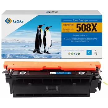 G&G XL Kompatybilny wkład tonerowy do HP CF361X/508X – Cyan (Wysoka wydajność, 9500 stron)