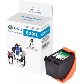 G&G XL Wysokowydajny Zamienny Wkład Atramentowy do HP 62XL (C2P05AN) Czarny (18835)