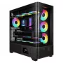 Gamdias Atlas P2 GAMING obudowa Mid-Tower ARGB ze szkłem hartowanym, czarna, 4 wentylatory 120mm ARGB