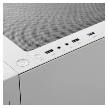 GAMDIAS Talos E3 MESH Obudowa Gaming Mid-Tower, Biała, Szkło Hartowane, 4x120mm Wentylatory ARGB, ATX/Micro-ATX/Mini-ITX, Mesh Panel Przedni