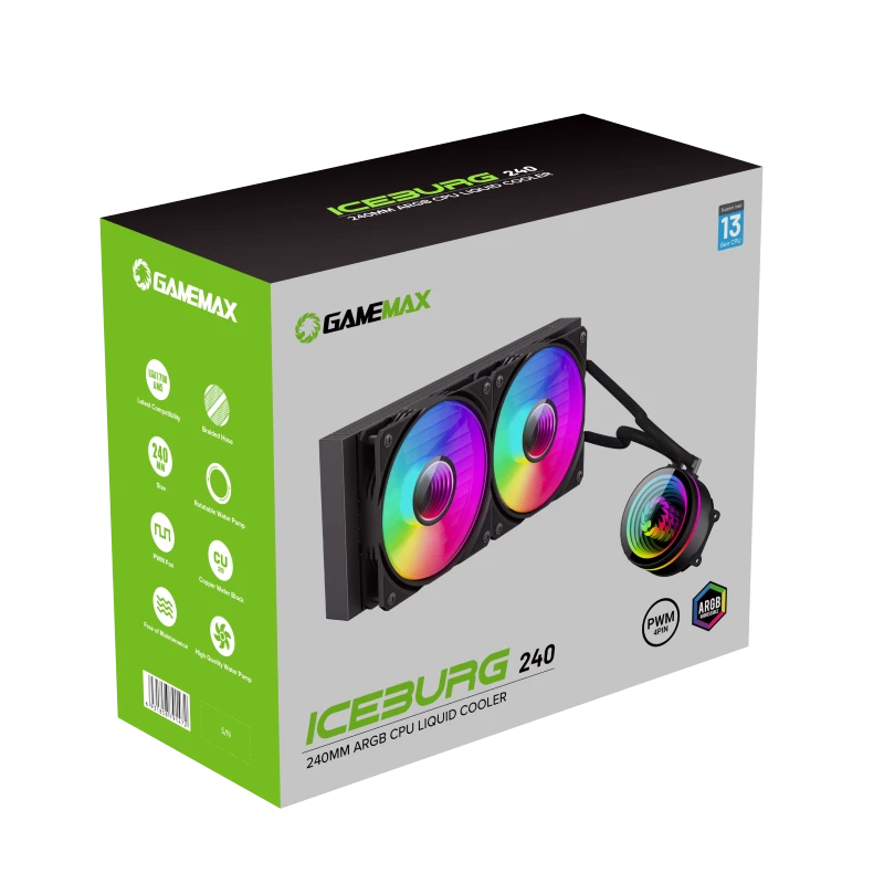 GAMEMAX ICEBURG 240 INFINITY Chłodzenie cieczą CPU, czarne