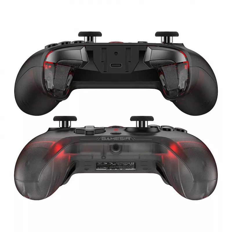 GameSir Cyclone 2 Tri-Mode Bezprzewodowy Kontroler Gamingowy z Gałkami i Triggerami Hall Effect, Podświetleniem RGB, Programowalnymi Przyciskami Tyłu, 6-Osiowym Żyroskopem, Baterią 20h - Czarny