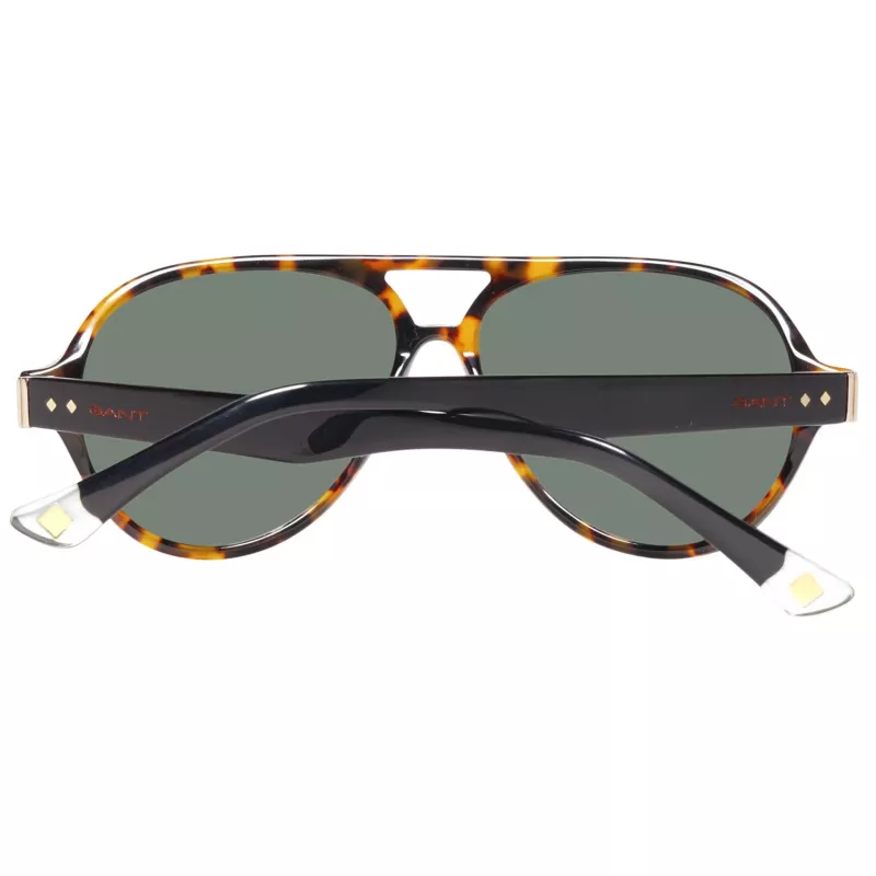 GANT GRS2003TOBLK2 Męskie okulary przeciwsłoneczne prostokątne - czarna oprawka, szare szkła, 58mm