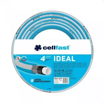 Wąż ogrodowy - Cellfast IDEAL (10-262) - 20m, 1/2 cala, 3-warstwowy PVC, przezroczysty zielony z żółtym paskiem