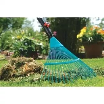 Gardena combisystem Grabie do liści 3100, 50 cm szerokości roboczej, plastikowe zęby, szary/pomarańczowy