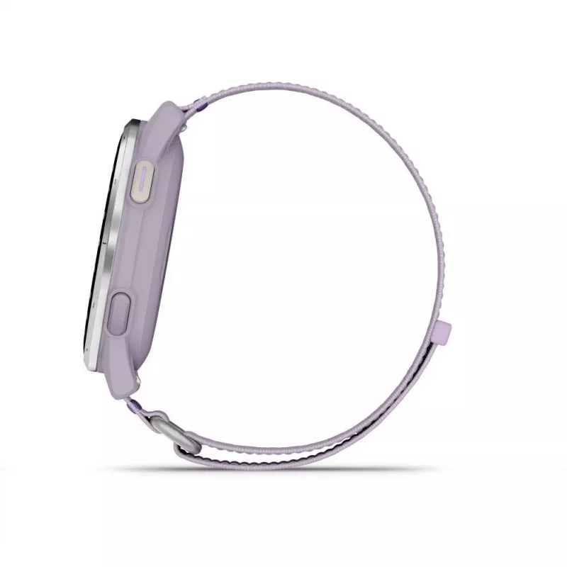 Garmin Approach J1 Silver Aluminium Bezel with Lilac ComfortFit Fabric Band