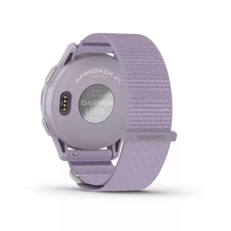 Garmin Approach J1 Silver Aluminium Bezel with Lilac ComfortFit Fabric Band