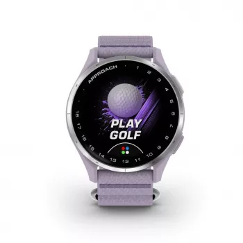 Garmin Approach J1 Silver Aluminium Bezel with Lilac ComfortFit Fabric Band