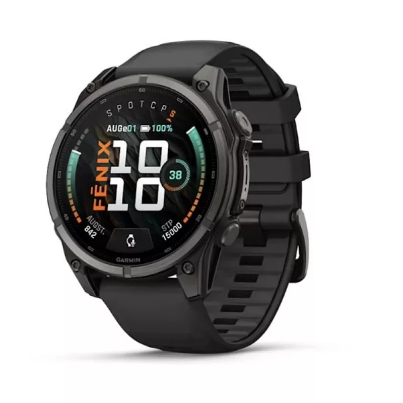 Garmin fenix 9 – 47mm, Carbon Grey DLC Titanium z czarnym silikonowym paskiem
