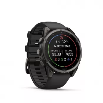 Garmin fenix 9 – 47mm, Carbon Grey DLC Titanium z czarnym silikonowym paskiem