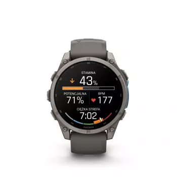 Garmin Fenix 9 – 47 mm tytanowy z silikonowym paskiem Pebble Grey