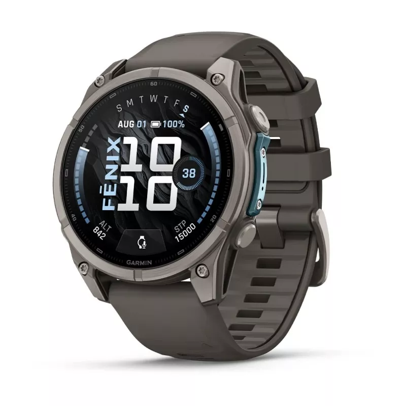 Garmin Fenix 9 – 47 mm tytanowy z silikonowym paskiem Pebble Grey
