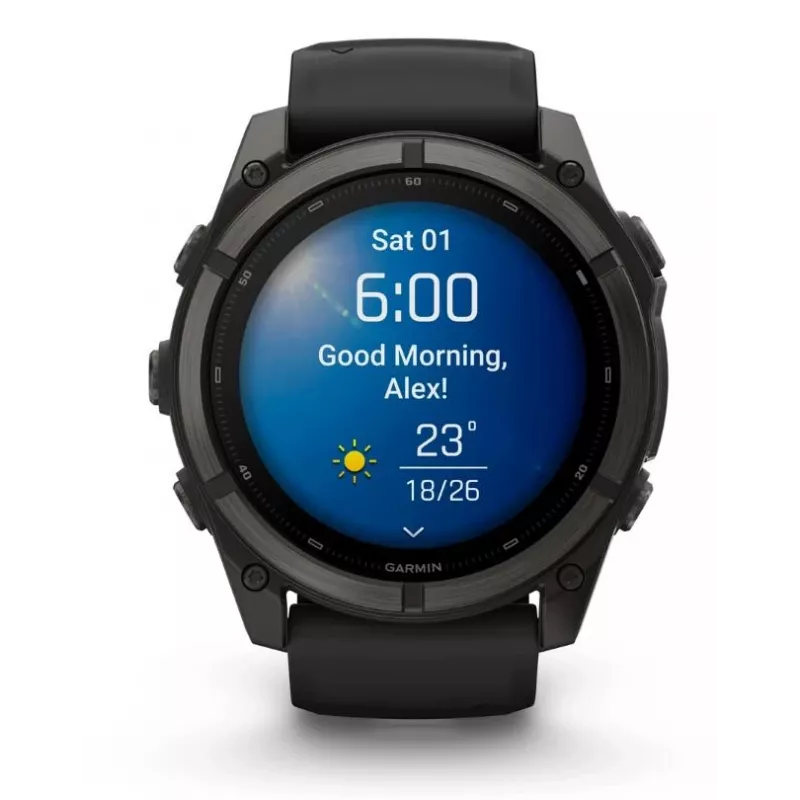Garmin fenix 9 – 51 mm, Carbon Grey DLC Titanium z czarnym silikonowym paskiem 010-04763-11