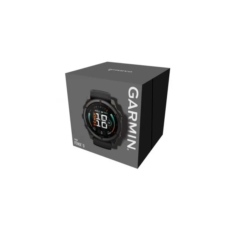 Garmin fenix 9 – 51 mm, Carbon Grey DLC Titanium z czarnym silikonowym paskiem 010-04763-11