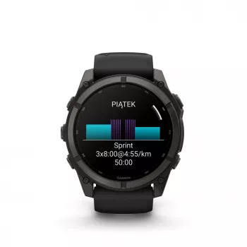 Garmin fenix 9 – 51 mm, Carbon Grey DLC Titanium z czarnym silikonowym paskiem 010-04763-11